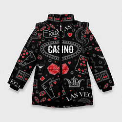 Куртка зимняя для девочки Casino цвета 3D-черный — фото 1