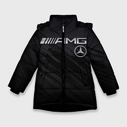 Куртка зимняя для девочки Mercedes AMG, цвет: 3D-черный
