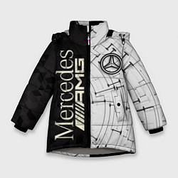 Куртка зимняя для девочки Mercedes AMG: Techno Style, цвет: 3D-светло-серый