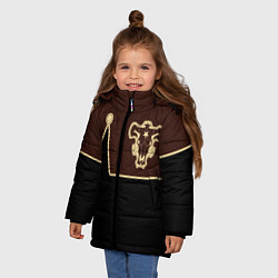 Куртка зимняя для девочки Черный Клевер: Мантия, цвет: 3D-черный — фото 2