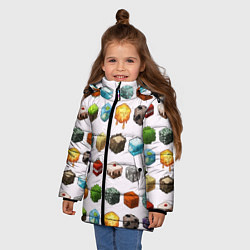 Куртка зимняя для девочки Minecraft Cubes, цвет: 3D-черный — фото 2