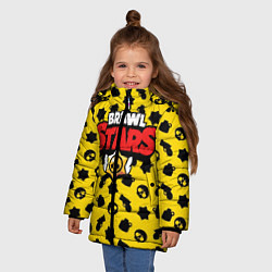 Куртка зимняя для девочки Brawl Stars: Yellow & Black, цвет: 3D-светло-серый — фото 2