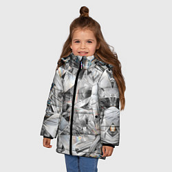 Куртка зимняя для девочки Бриллиантовый блеск, цвет: 3D-светло-серый — фото 2
