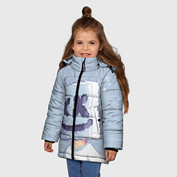 Куртка зимняя для девочки Marshmello Pixel, цвет: 3D-черный — фото 2