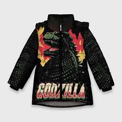 Куртка зимняя для девочки Flame Godzilla, цвет: 3D-светло-серый