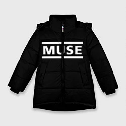 Куртка зимняя для девочки MUSE, цвет: 3D-черный