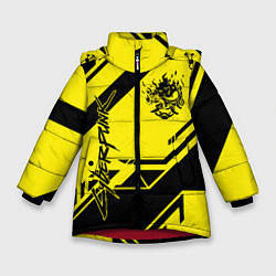 Куртка зимняя для девочки Cyberpunk 2077: Yellow Samurai, цвет: 3D-красный