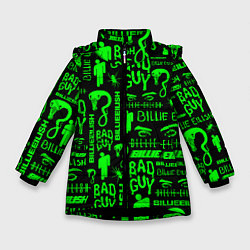 Куртка зимняя для девочки Billie Eilish: Bad Guy, цвет: 3D-черный