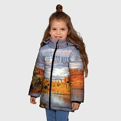 Куртка зимняя для девочки Осень - это небо, цвет: 3D-светло-серый — фото 2