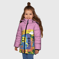Куртка зимняя для девочки Время приключений BMO, цвет: 3D-светло-серый — фото 2