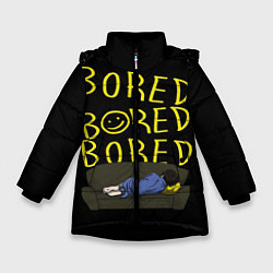 Куртка зимняя для девочки Boreb, цвет: 3D-черный