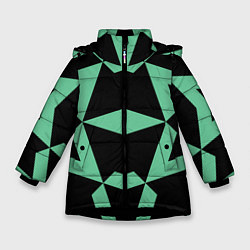 Куртка зимняя для девочки Abstract zigzag pattern, цвет: 3D-черный