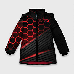 Куртка зимняя для девочки Mass Effect N7, цвет: 3D-красный