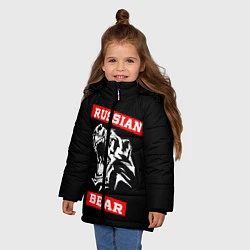 Куртка зимняя для девочки RUSSIAN BEAR - WILD POWER, цвет: 3D-черный — фото 2