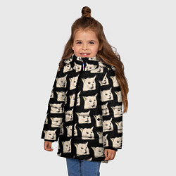 Куртка зимняя для девочки Woman yelling at cat, цвет: 3D-черный — фото 2