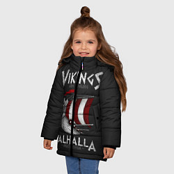 Куртка зимняя для девочки Vikings Valhalla, цвет: 3D-черный — фото 2