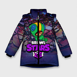Куртка зимняя для девочки BRAWL STARS НОВОГОДНИЙ, цвет: 3D-черный