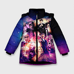 Куртка зимняя для девочки Доктор Кто, цвет: 3D-черный