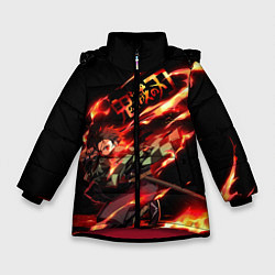 Куртка зимняя для девочки Demon Slayer, цвет: 3D-красный