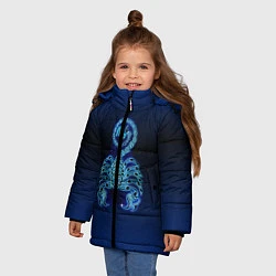 Куртка зимняя для девочки Знаки Зодиака Скорпион, цвет: 3D-черный — фото 2
