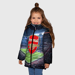 Куртка зимняя для девочки FC Arsenal, цвет: 3D-черный — фото 2