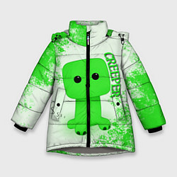 Куртка зимняя для девочки MINECRAFT CREEPER, цвет: 3D-светло-серый