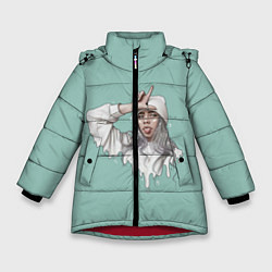 Куртка зимняя для девочки Billie Eilish Mint Art, цвет: 3D-красный