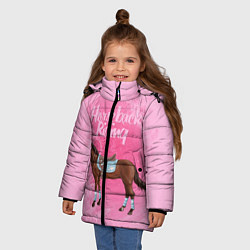 Куртка зимняя для девочки Horseback Rading, цвет: 3D-черный — фото 2