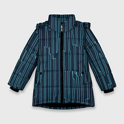 Куртка зимняя для девочки Стильный узор, цвет: 3D-черный