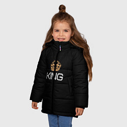 Куртка зимняя для девочки Король, цвет: 3D-светло-серый — фото 2