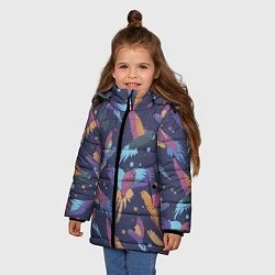 Куртка зимняя для девочки Райские попугаи, цвет: 3D-светло-серый — фото 2