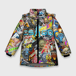 Куртка зимняя для девочки CS GO, цвет: 3D-светло-серый