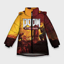 Куртка зимняя для девочки DOOM eternal 2020, цвет: 3D-светло-серый