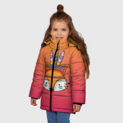 Куртка зимняя для девочки Лиса Индеец, цвет: 3D-красный — фото 2