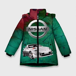 Куртка зимняя для девочки Нисан, цвет: 3D-черный