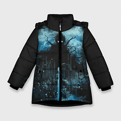Куртка зимняя для девочки Ктулху, цвет: 3D-черный