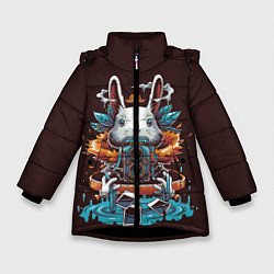 Куртка зимняя для девочки Rabbit Photographer, цвет: 3D-черный