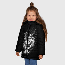 Куртка зимняя для девочки Лев, цвет: 3D-черный — фото 2