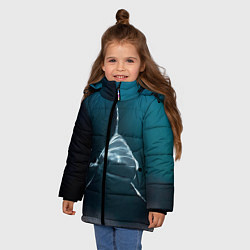 Куртка зимняя для девочки Акула, цвет: 3D-светло-серый — фото 2