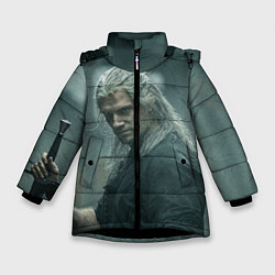Куртка зимняя для девочки Ведьмак Геральт, цвет: 3D-черный