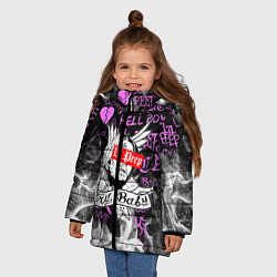Куртка зимняя для девочки LIL PEEP, цвет: 3D-черный — фото 2