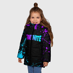 Куртка зимняя для девочки FORTNITE, цвет: 3D-светло-серый — фото 2