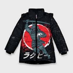 Куртка зимняя для девочки Регби Япония, 2019, цвет: 3D-черный