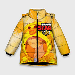 Куртка зимняя для девочки AniBrawlStars Leon Sally, цвет: 3D-черный
