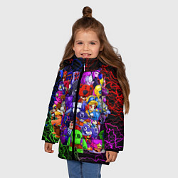 Куртка зимняя для девочки BRAWL STARS ALL BRAWLERS, цвет: 3D-светло-серый — фото 2