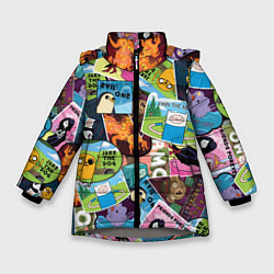 Куртка зимняя для девочки Время Приключений, цвет: 3D-светло-серый