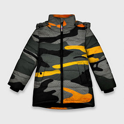 Куртка зимняя для девочки КАМУФЛЯЖ АРМЕЙСКИЙ, цвет: 3D-черный