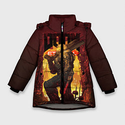 Куртка зимняя для девочки Doom Eternal, цвет: 3D-светло-серый