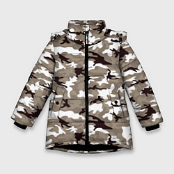 Куртка зимняя для девочки Камуфляж: зимний, цвет: 3D-черный