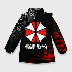 Куртка зимняя для девочки RESIDENT EVIL UMBRELLA CORP, цвет: 3D-черный